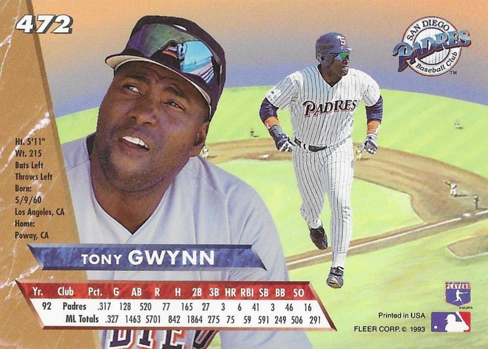 Tony Gwynn  baseball card collectible - Main Image 2