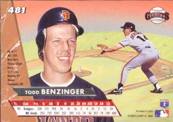 Todd Benzinger  baseball card collectible - Main Image 2