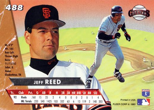 Jeff Reed  baseball card collectible - Main Image 2