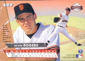 Kevin Rogers  baseball card collectible - Main Image 2