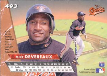 Mike Devereaux  baseball card collectible - Main Image 2