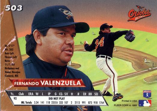 Fernando Valenzuela  baseball card collectible - Main Image 2