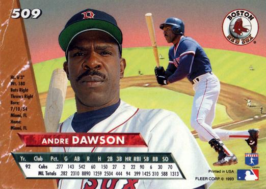 Andre Dawson  baseball card collectible - Main Image 2