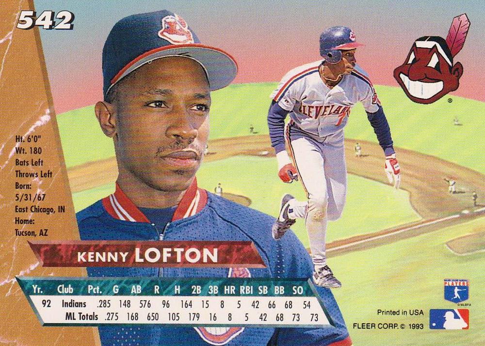 Kenny Lofton  baseball card collectible - Main Image 2