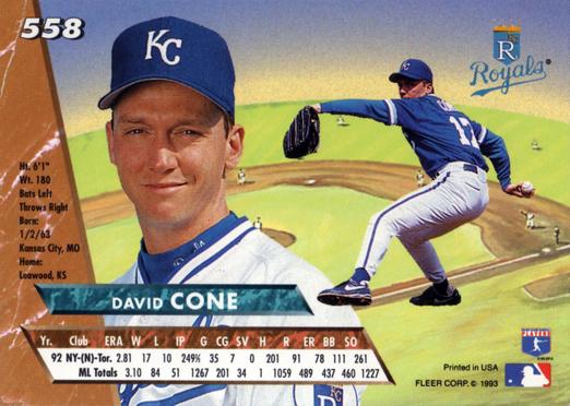 David Cone  baseball card collectible - Main Image 2