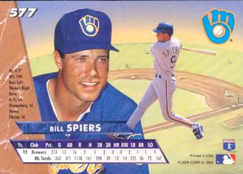 Bill Spiers  baseball card collectible - Main Image 2