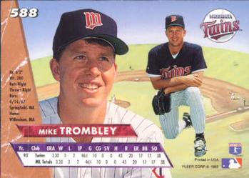 Mike Trombley  baseball card collectible - Main Image 2
