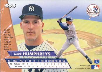 Mike Humphreys  baseball card collectible - Main Image 2