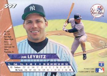 Jim Leyritz  baseball card collectible - Main Image 2