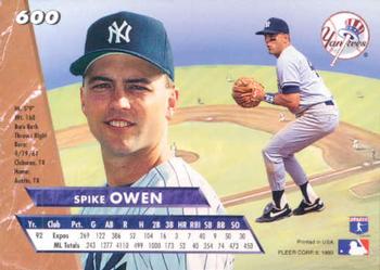Spike Owen  baseball card collectible - Main Image 2