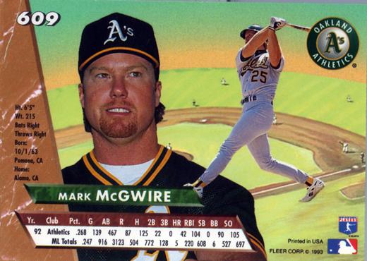 Mark McGwire  baseball card collectible - Main Image 2