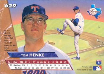 Tom Henke  baseball card collectible - Main Image 2