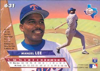Manuel Lee  baseball card collectible - Main Image 2