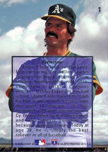 Dennis Eckersley  baseball card collectible - Main Image 2