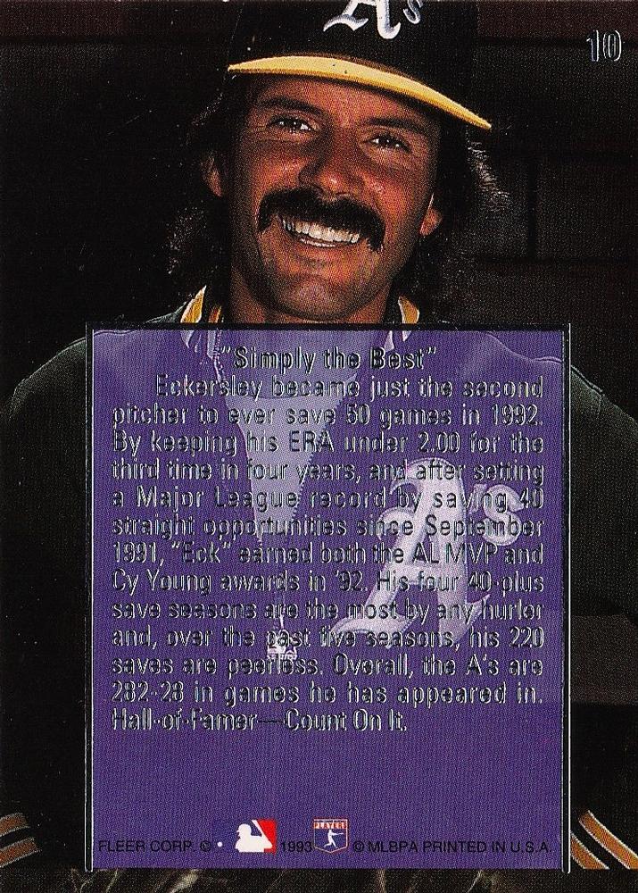 Dennis Eckersley  baseball card collectible - Main Image 2