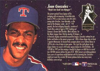 Juan Gonzalez  baseball card collectible - Main Image 2