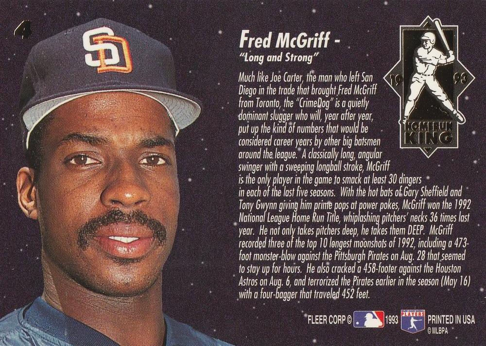 Fred McGriff  baseball card collectible - Main Image 2