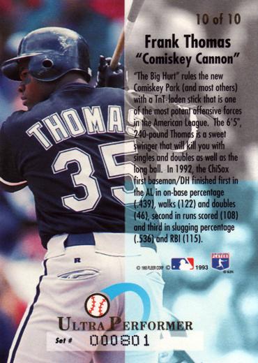 Frank Thomas  baseball card collectible - Main Image 2