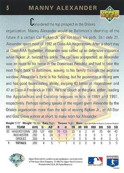 Manny Alexander  baseball card collectible - Main Image 2