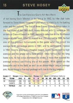 Steve Hosey  baseball card collectible - Main Image 2