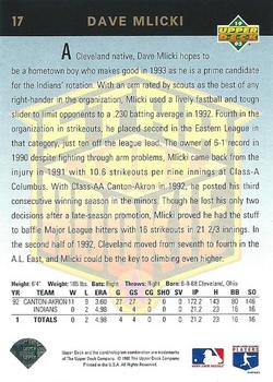 Dave Mlicki  baseball card collectible - Main Image 2