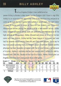 Billy Ashley  baseball card collectible - Main Image 2