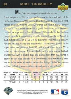 Mike Trombley  baseball card collectible - Main Image 2