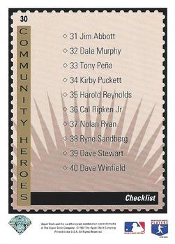 Community Heroes Checklist  baseball card collectible - Main Image 2