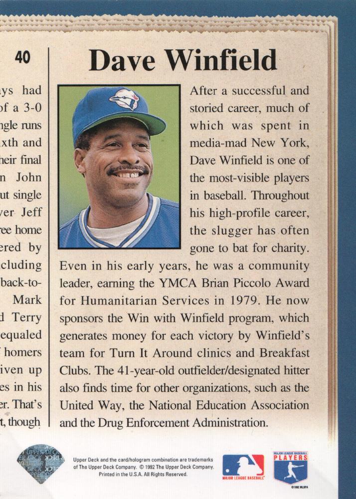 Dave Winfield  baseball card collectible - Main Image 2