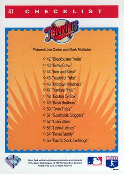 Teammates Checklist (Joe Carter / Mark McGwire)  baseball card collectible - Main Image 2