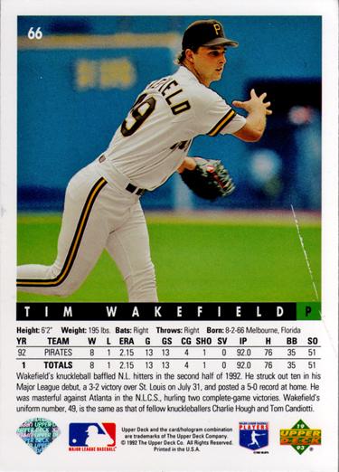 Tim Wakefield  baseball card collectible - Main Image 2