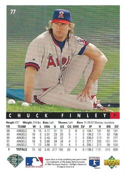 Chuck Finley  baseball card collectible - Main Image 2