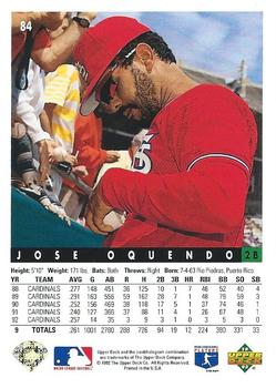 Jose Oquendo  baseball card collectible - Main Image 2