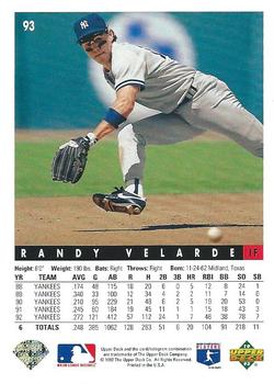 Randy Velarde  baseball card collectible - Main Image 2
