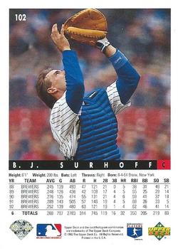 B.J. Surhoff  baseball card collectible - Main Image 2