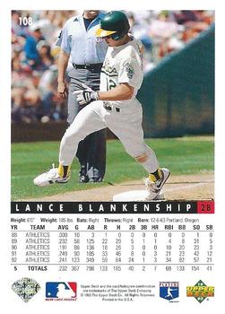 Lance Blankenship  baseball card collectible - Main Image 2