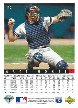 Matt Nokes  baseball card collectible - Main Image 2