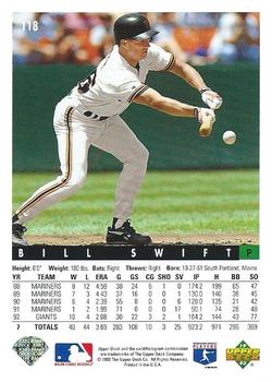 Bill Swift  baseball card collectible - Main Image 2