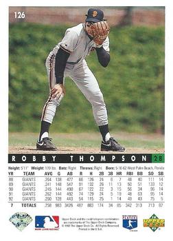 Robby Thompson  baseball card collectible - Main Image 2
