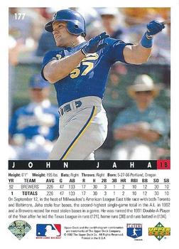 John Jaha  baseball card collectible - Main Image 2