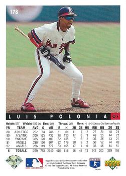 Luis Polonia  baseball card collectible - Main Image 2