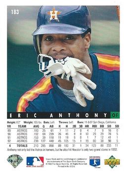 Eric Anthony  baseball card collectible - Main Image 2