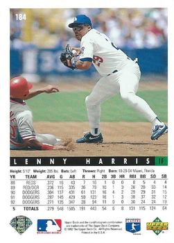 Lenny Harris  baseball card collectible - Main Image 2