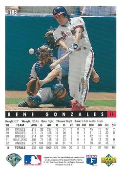 Rene Gonzales  baseball card collectible - Main Image 2