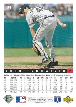 Todd Frohwirth  baseball card collectible - Main Image 2