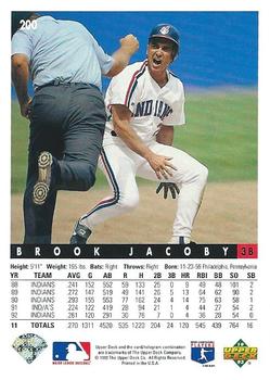 Brook Jacoby  baseball card collectible - Main Image 2
