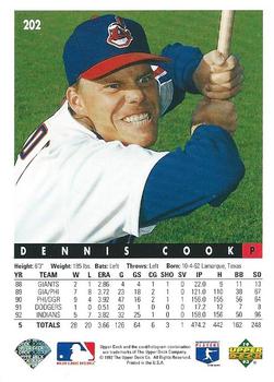 Dennis Cook  baseball card collectible - Main Image 2