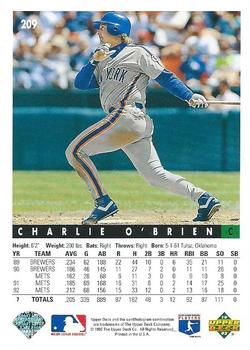 Charlie O’Brien  baseball card collectible - Main Image 2