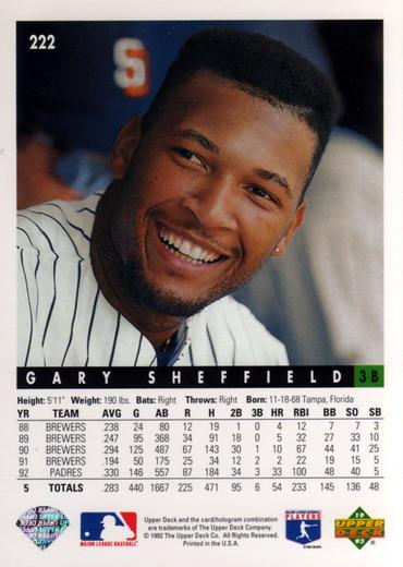 Gary Sheffield  baseball card collectible - Main Image 2