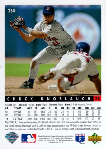 Chuck Knoblauch  baseball card collectible - Main Image 2